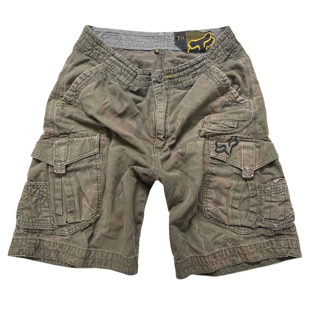 Y2K FOX RACING men's slambozo embroidered camo cargo shorts, 34".